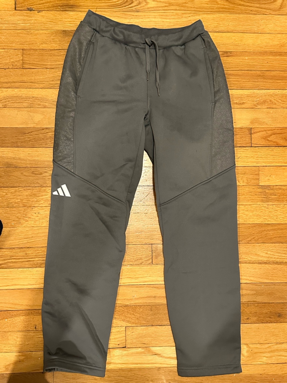 adidas Dark Gray Athletic Joggers with Drawstring Waist